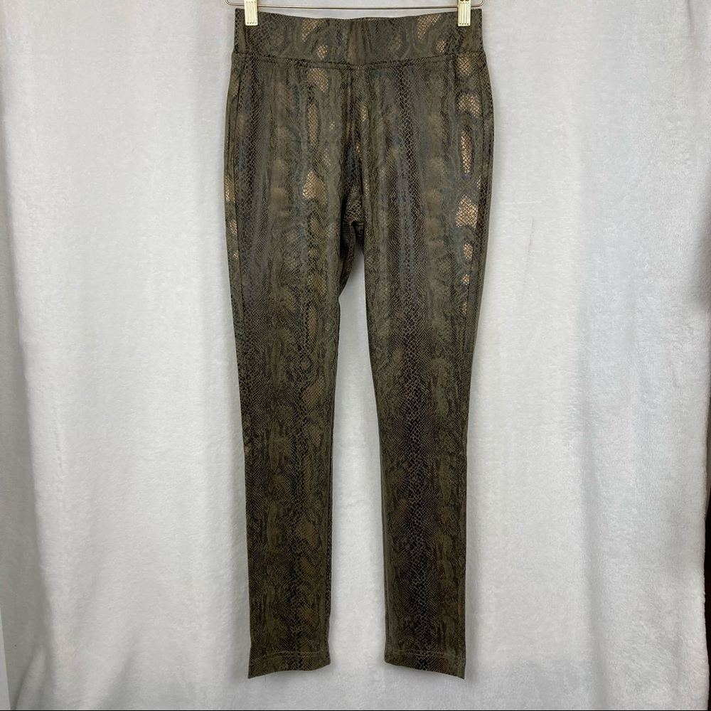 Ethyl Clothing Women’s Gold Foil Python Print Leggings sz 2